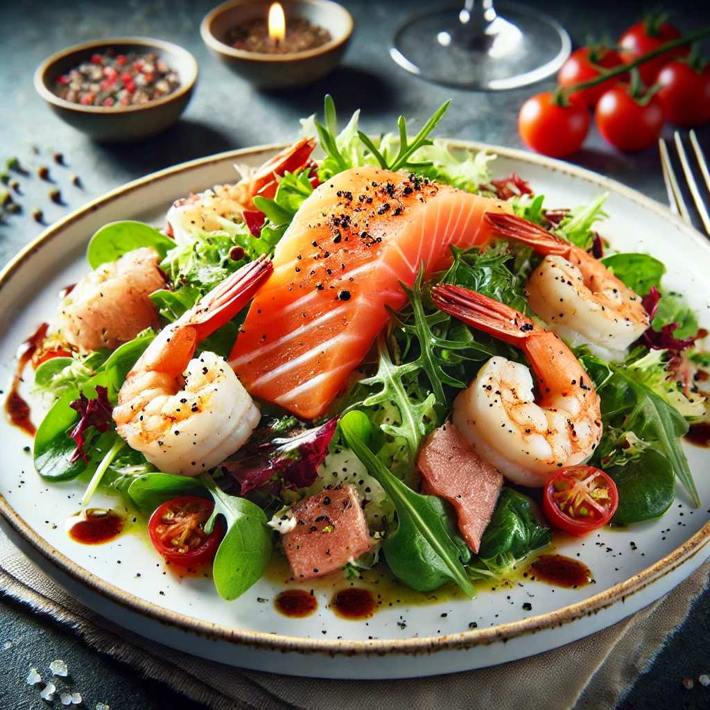 Рибний салат з лососем